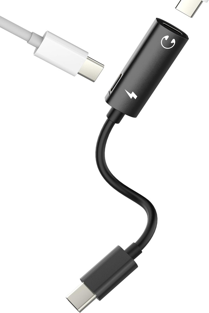Dailygoods - 2-in-1 USB-C Adapter voor Snel Opladen en Audio
