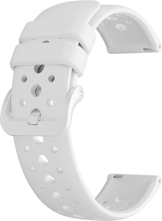 Maoo Ventura 2 - Smartwatch Bandje - Geschikt voor Maoo Ventura & Ventura 2 - Wit met Gaatjes - 20mm