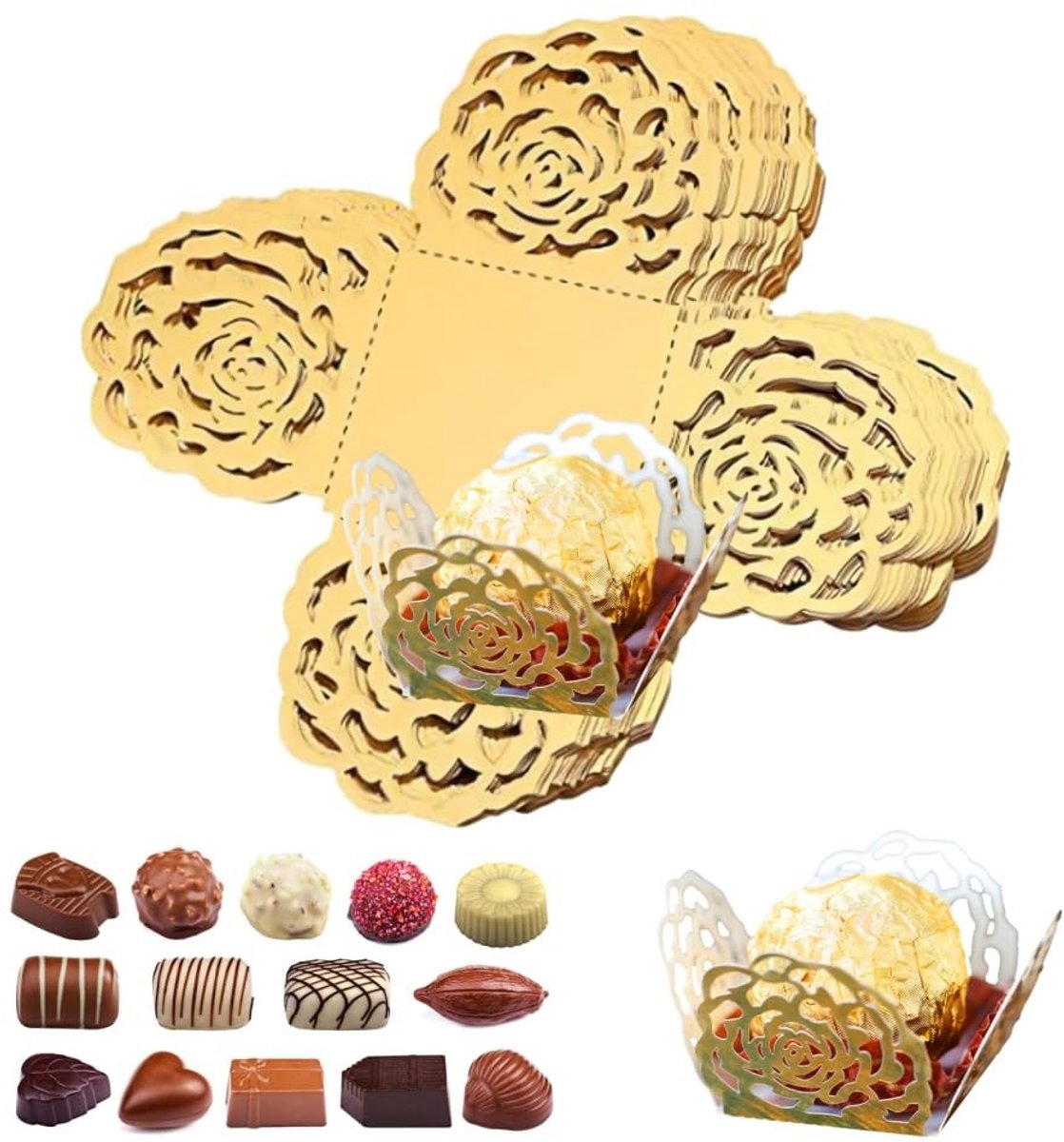 Dailygoods - Chocoladetruffel Wikkels, 50 Stuks voor Feesten en Verjaardagen