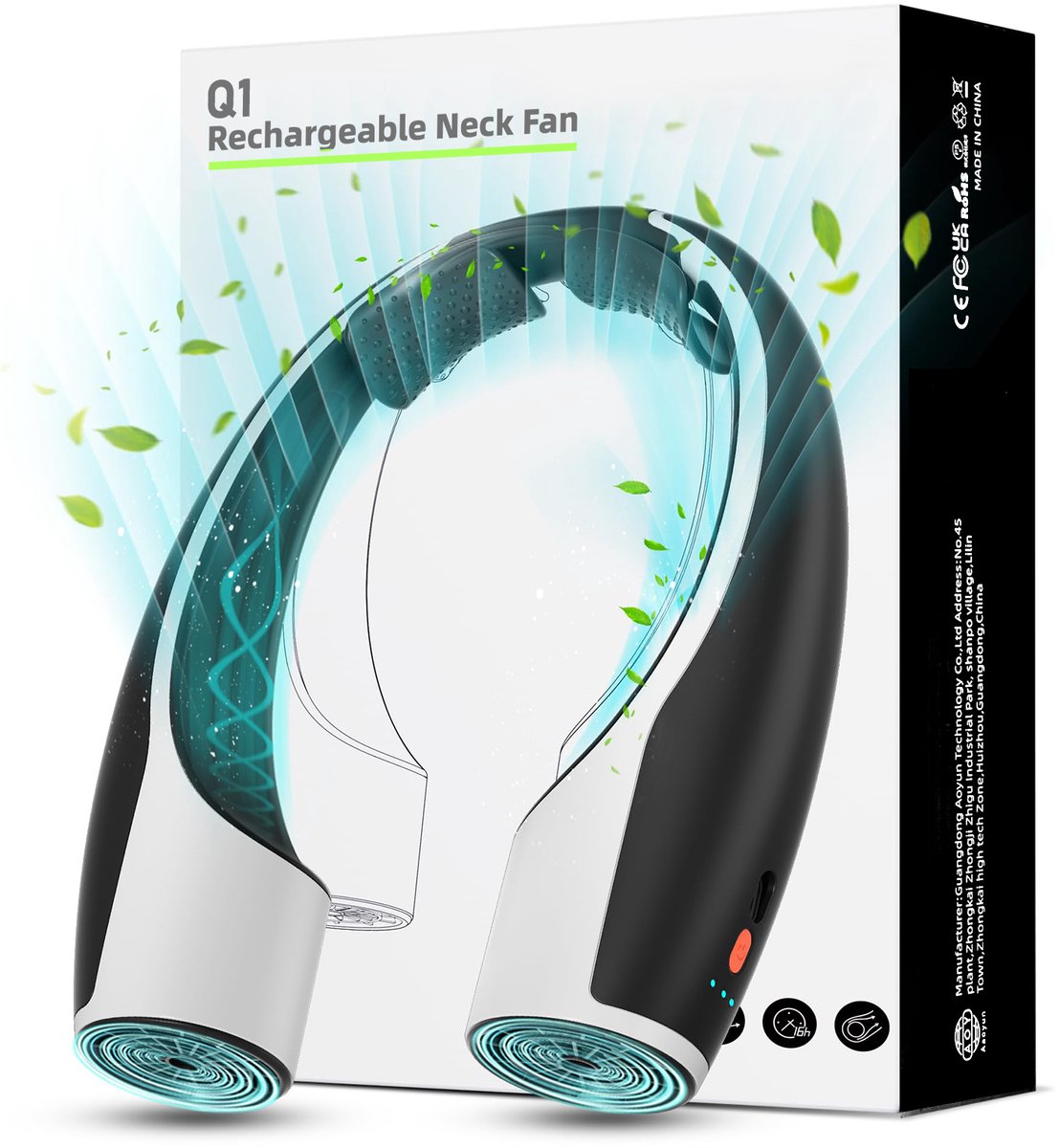 Draagbare NekVentilator - 4 standen met koeling- 4000 mAh Lange Batterijduur USB Oplaadbaar - Mini Ventilator ideaal Voor Buitensport woon-werkverkeer en Dagelijks Gebruik