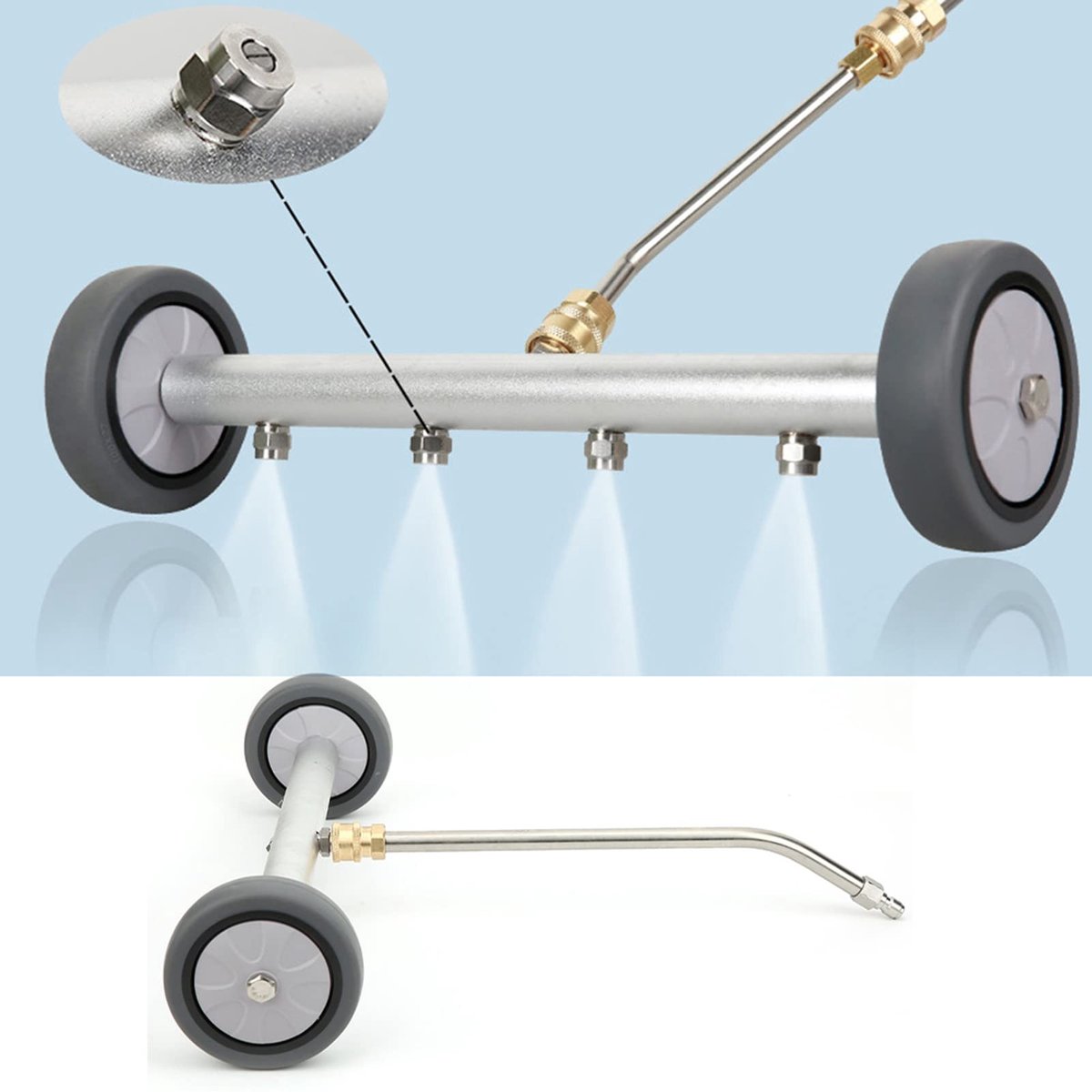 Dailygoods - Hogedruk Vloerreiniger met Dubbele Functie en 2 Stangen