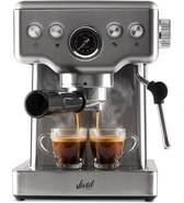 Vivid Green Espressomachine - 20 Bar - Pistonmachine met stoompijpje - Kopjesverwarmer - Coffee Machine - RVS