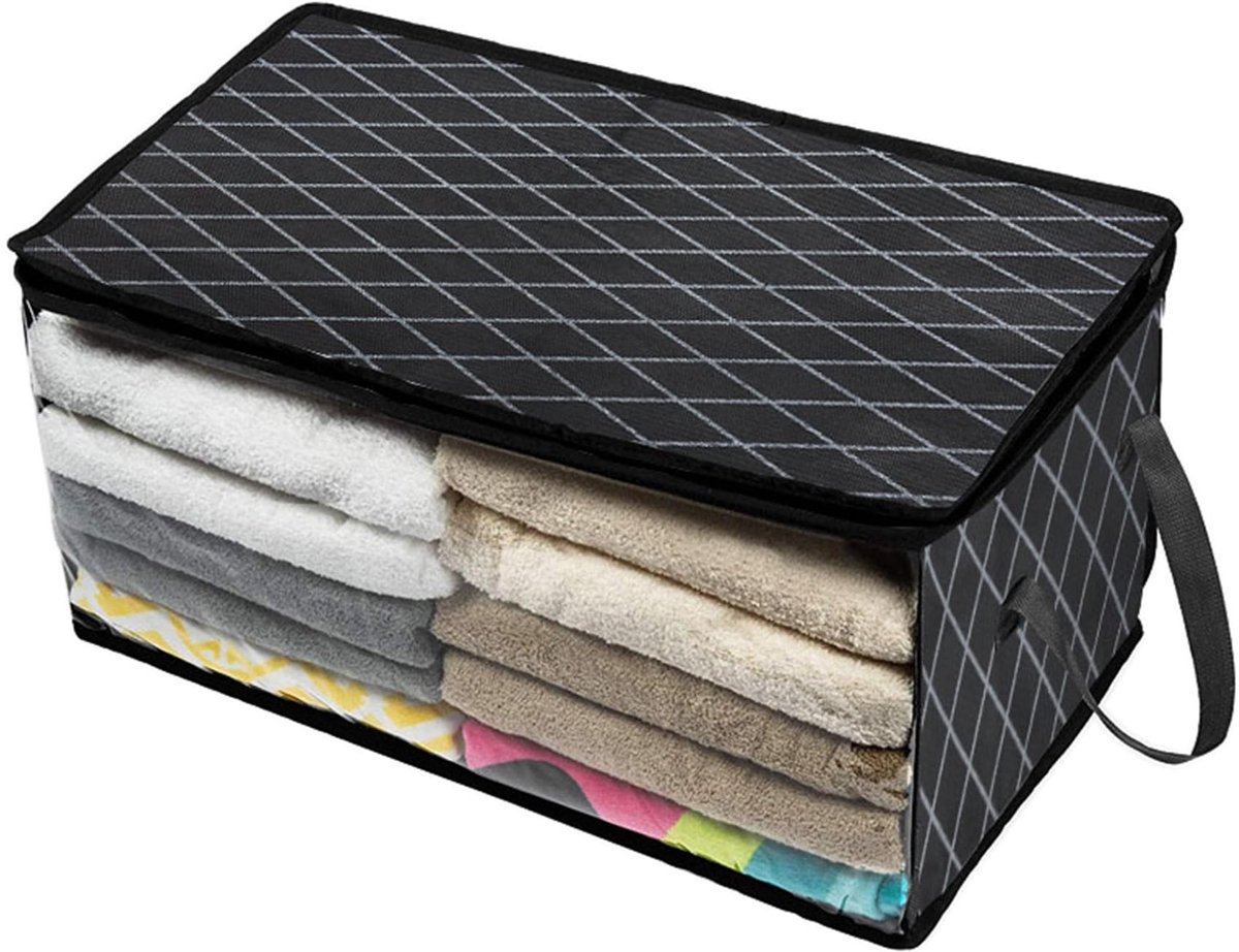 Dailygoods - Opvouwbare Opbergzakken voor Kleding en Beddengoed Zwart