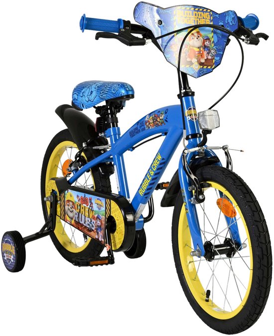 Rubble & Crew Kinderfiets - Jongens - 16 inch - Blauw - Twee handremmen van Nickelodeon — afbeelding 4