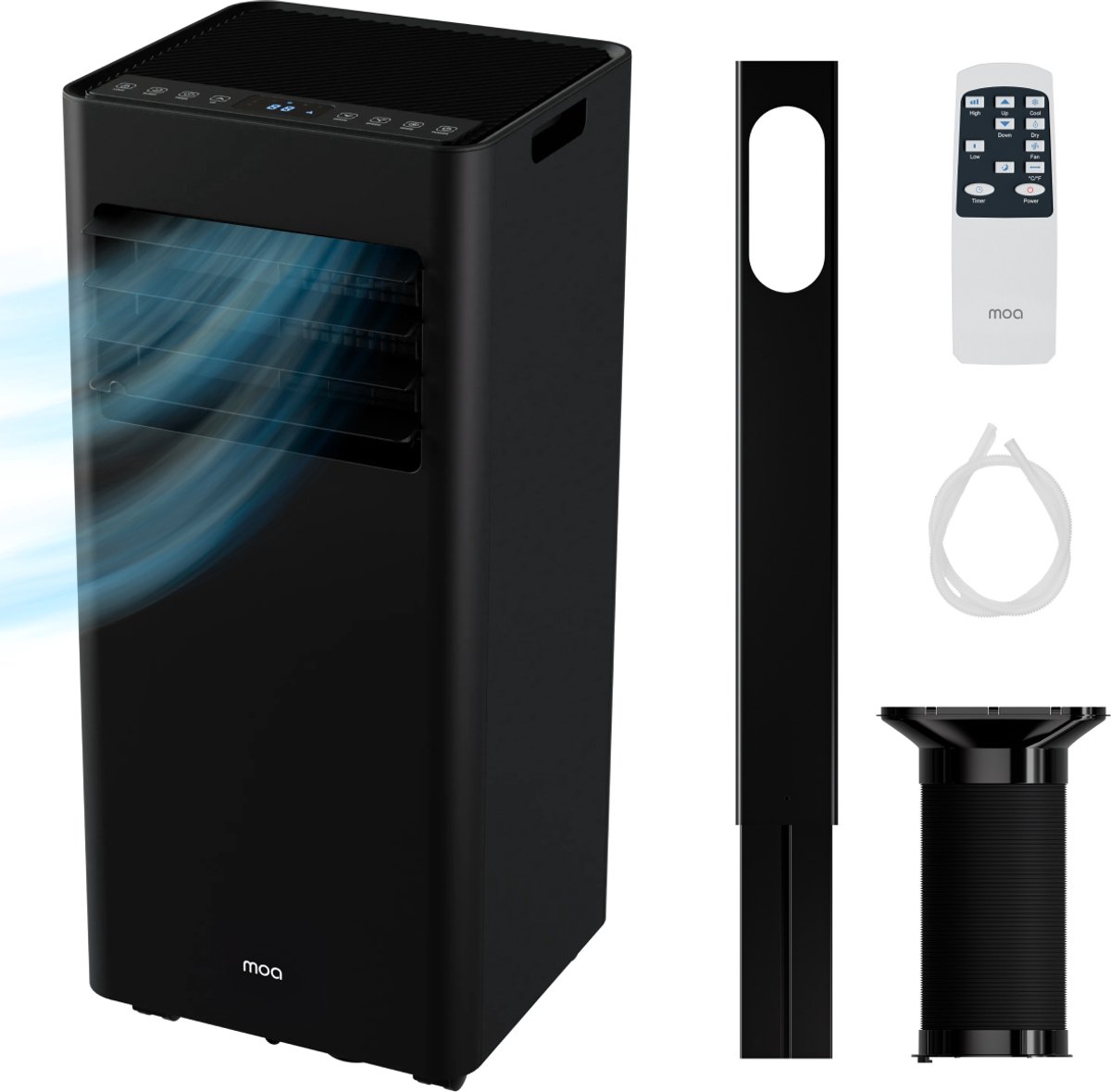 Bol.com MOA Mobiele Airco - 7.000 BTU - 3-in-1 - Met Afstandbediening - Tot 22m² - Airconditioner met Ontvochtigingsfunctie - Ra... aanbieding