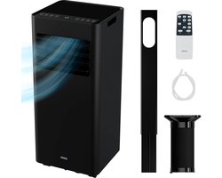 MOA Mobiele Airco - 7.000 BTU - 3-in-1 - Met Afstandbediening - Tot 22m² - Airconditioner met Ontvochtigingsfunctie - Raamafdichtingskit - Zwart