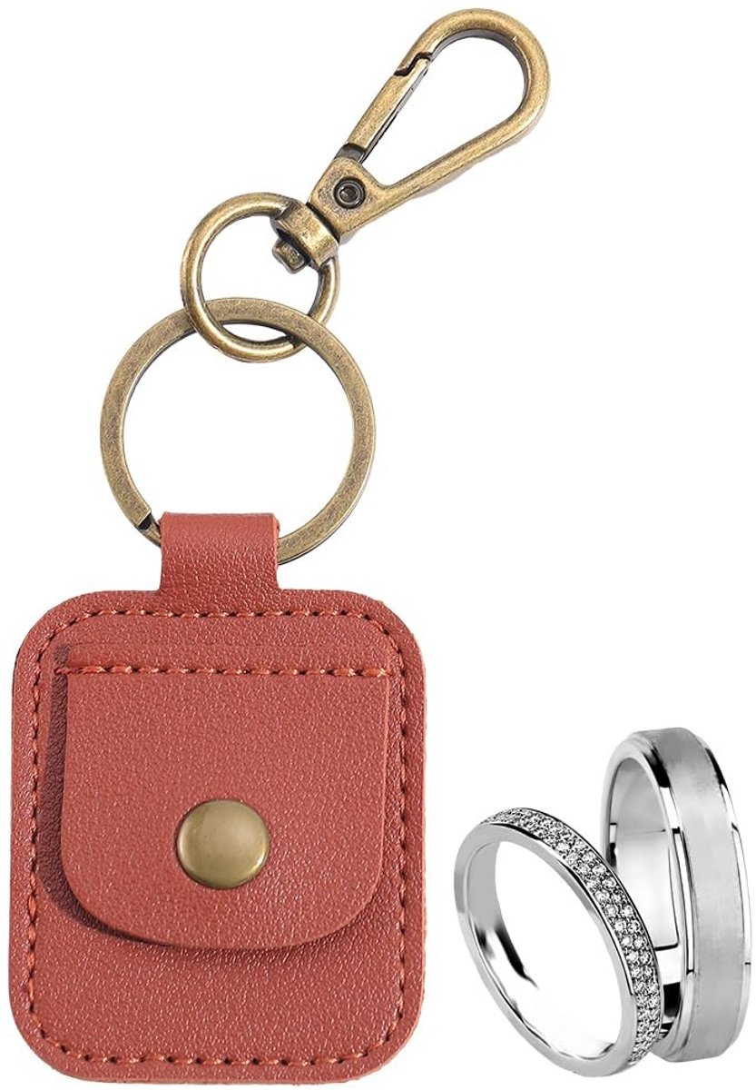 Dailygoods - Leren Ringhouder Sleutelhanger voor Ringen en Oorbellen