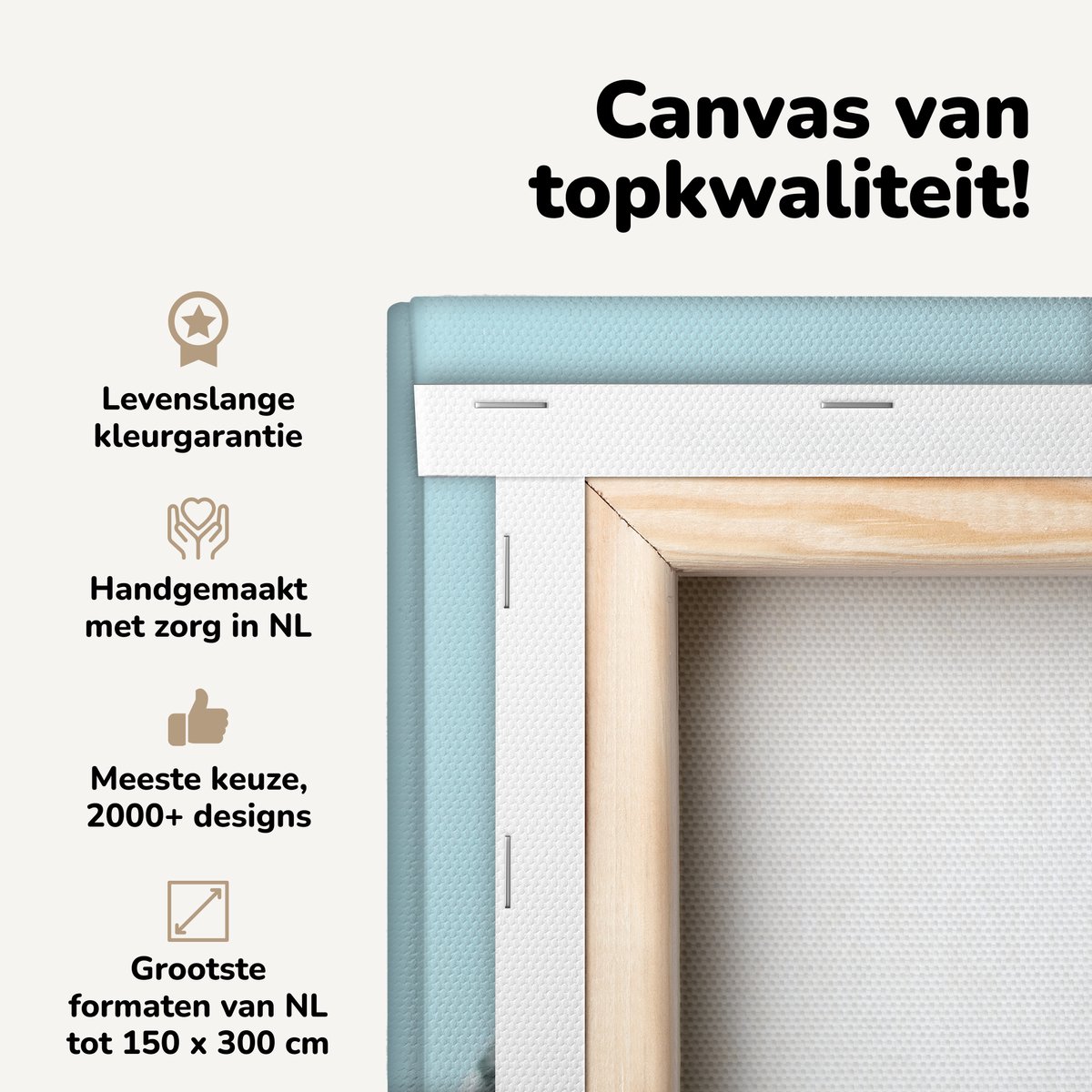 Canvas schilderij 40x80 cm - Wanddecoratie Hond - Verf - Blauw - Muurdecoratie woonkamer -