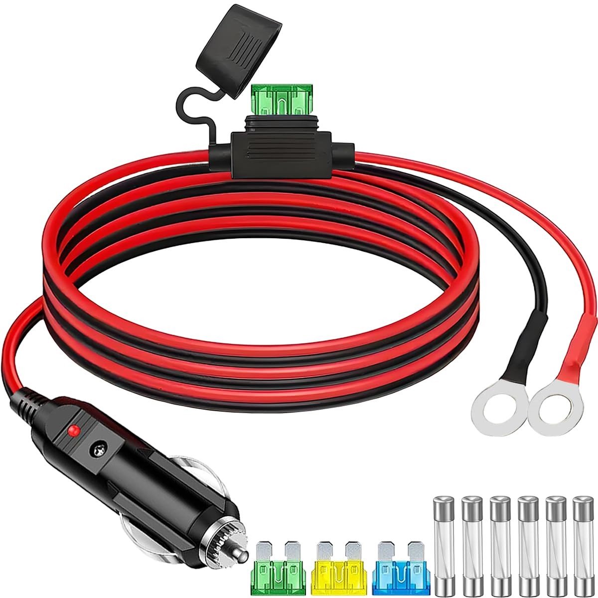 Dailygoods - Stevige Sigarettenaanstekerplug met LED Zekeringkast