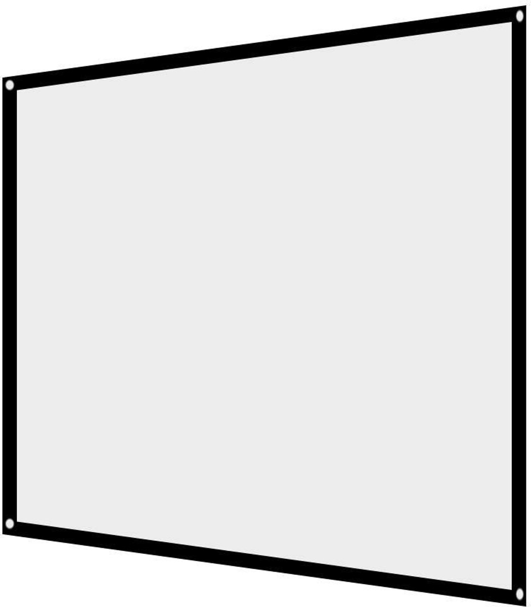 Dailygoods - Dailygoody - Projectorgordijn - Draagbaar 60-100 inch - Kreukvrij en opvouwbaar - Wit - HD projectiescherm - Geschikt voor buiten - 72 inch