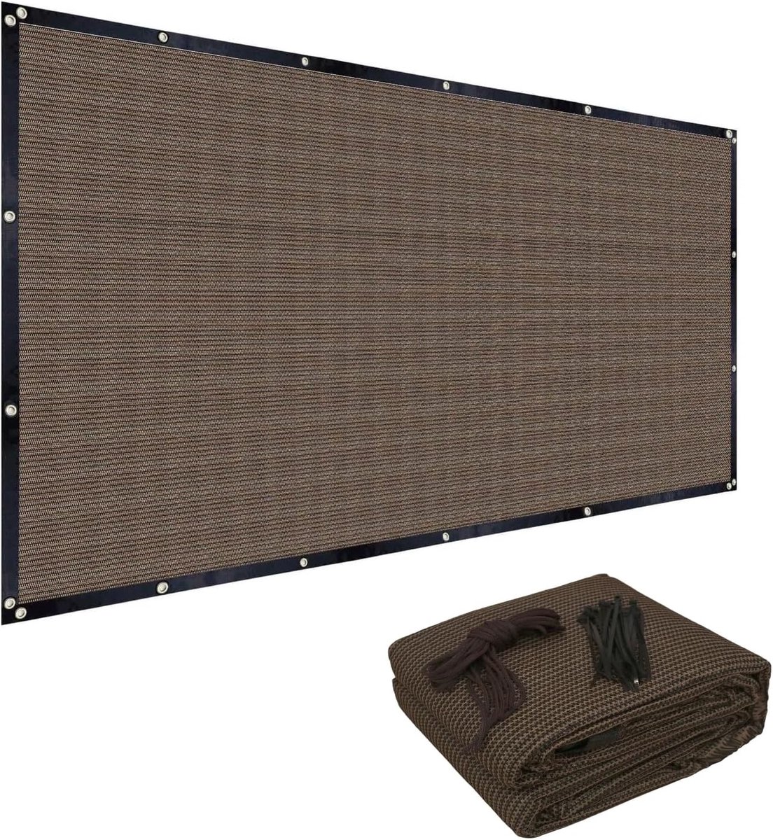 VHV - Schaduwdoek 3x3m - Bruin UV-Beschermend Zonnescherm voor Buiten - Duurzaam Schaduwnet voor Tuin, Picknick en Zwembad