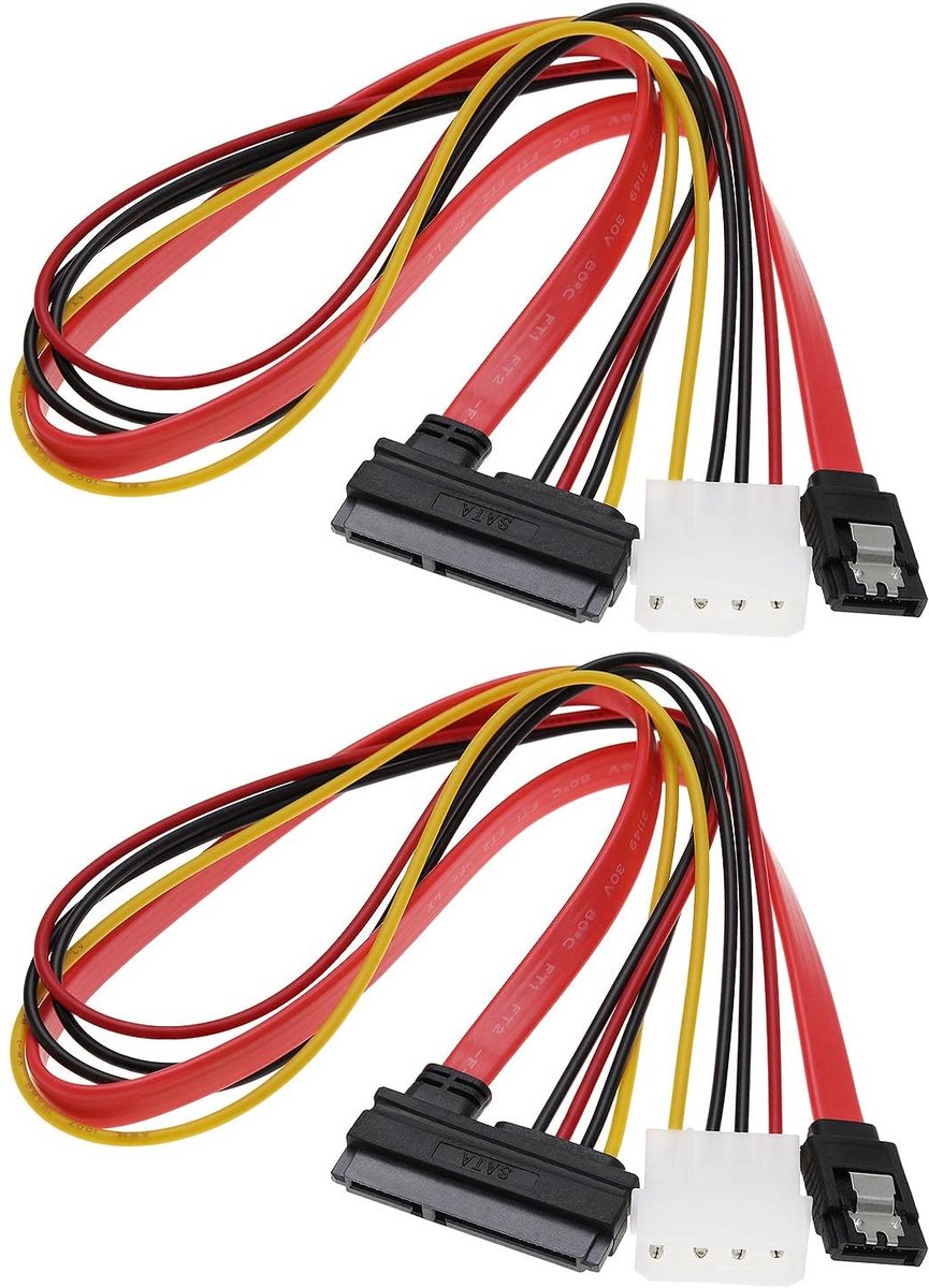Dailygoods - Dailygoody - Kabel - 2-in-1 Verlengkabel - 50 cm - Data en Power Combo - Geschikt voor Harde Schijf - 22-Pins