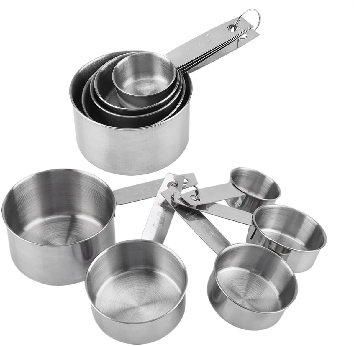 Dailygoods - Set van 5 Roestvrijstalen Maatbekers voor Vloeibare en Droge Ingrediënten