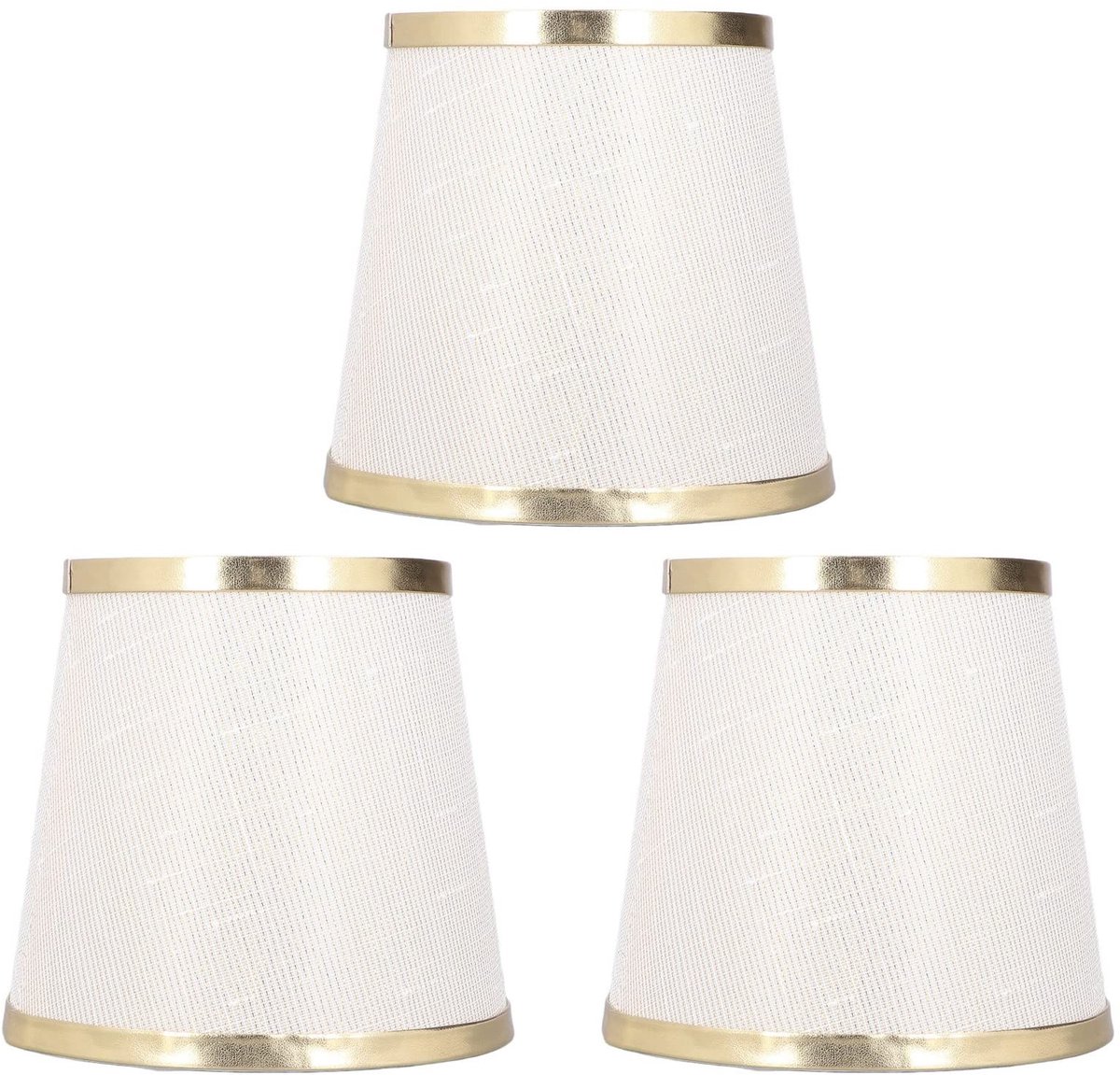 Dailygoods - Dailygoody - E14 Lampenkap - 3 Stuks - Interventionele Linnen - Voor Tafellamp en Vloerlamp - Stijlvolle Verlichting - Geschikt voor E14 Fitting
