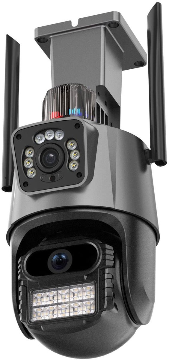 Dailygoods - Dailygoody - Beveiligingscamera - Dual Screen Wifi Beveiligingscamera 400W - IP66 Waterdicht - Nachtvisie - Bewegingsdetectie - Geschikt voor Buiten -...
