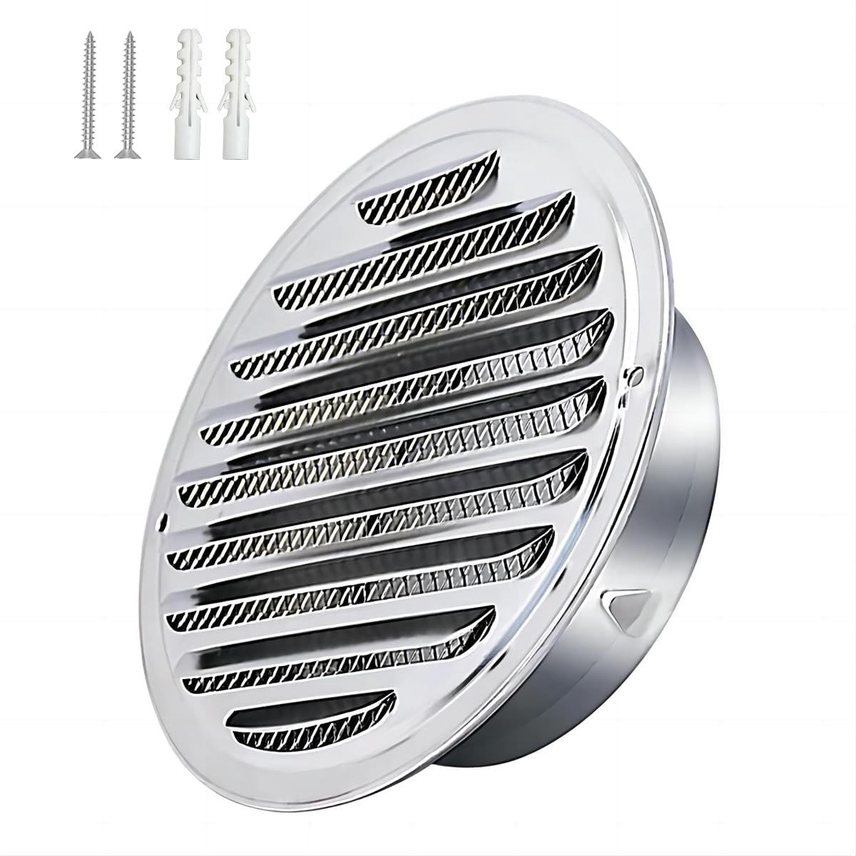 Dailygoods - Ronde Ventilatierooster Cover van RVS voor Keuken en Badkamer