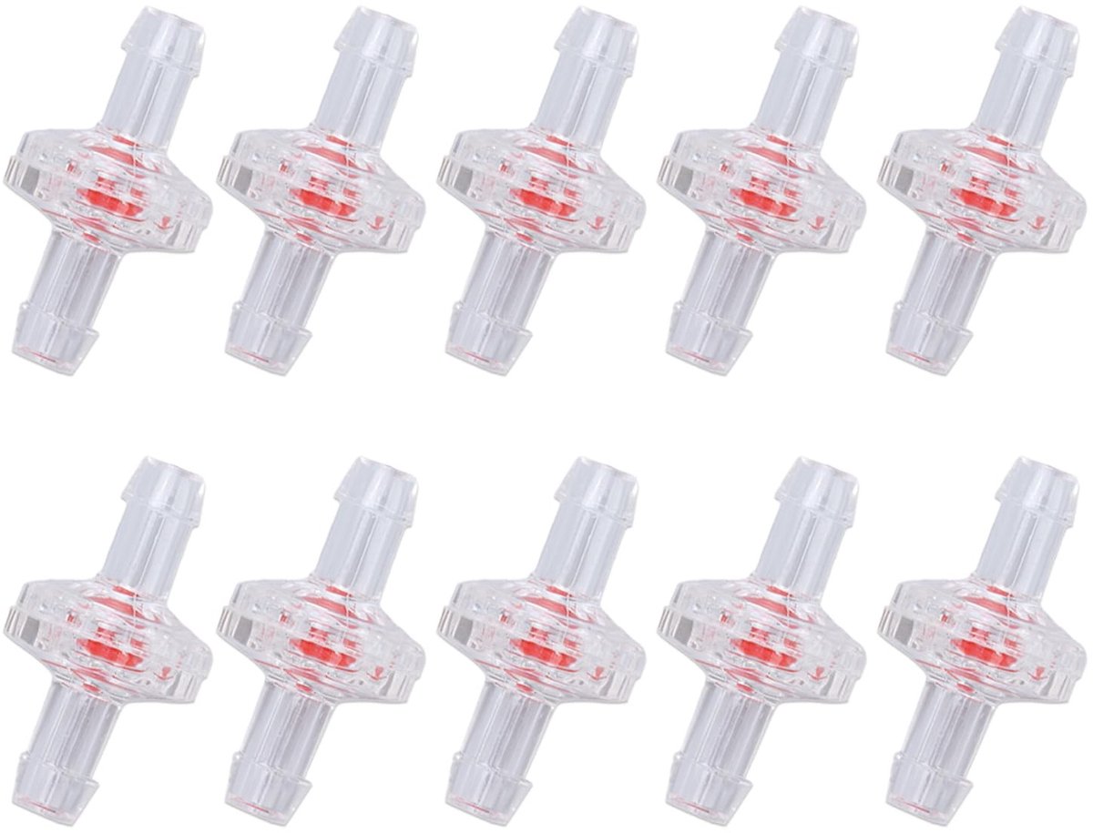 Dailygoods - Dailygoody - 10 stuks eenrichtingsterugslagklep - PP kunststof waterstop - Slangpilaarretour - 7mm - Terugslagklep voor gas en vloeistof - Geschikt vo