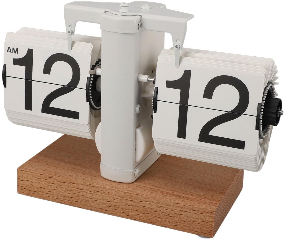 Dailygoods - Dailygoody - Retro Flip Klok - Vintage Tafelklok - Elegante Houten Basis - Digitale Flip Down Klok - Perfect voor Thuiswerkplek - Zwart