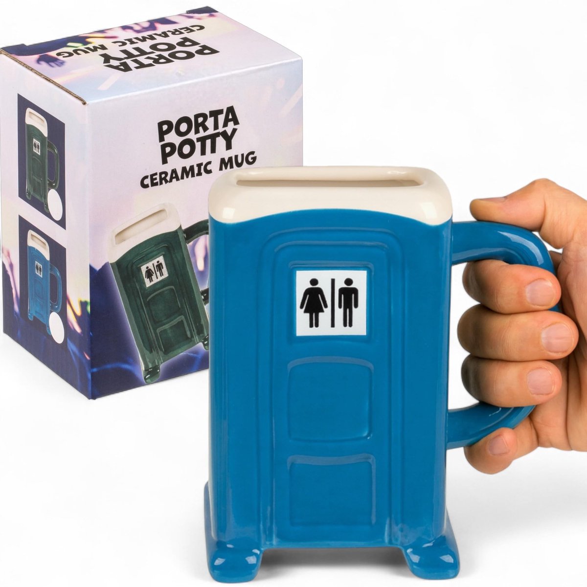 Dailygoods - Dailygoody - Grappige koffiemok - Humoristisch design - Keramiek - Blauw - 330 ml koffie belevenis - Geschikt voor volwassenen - 13x10cm
