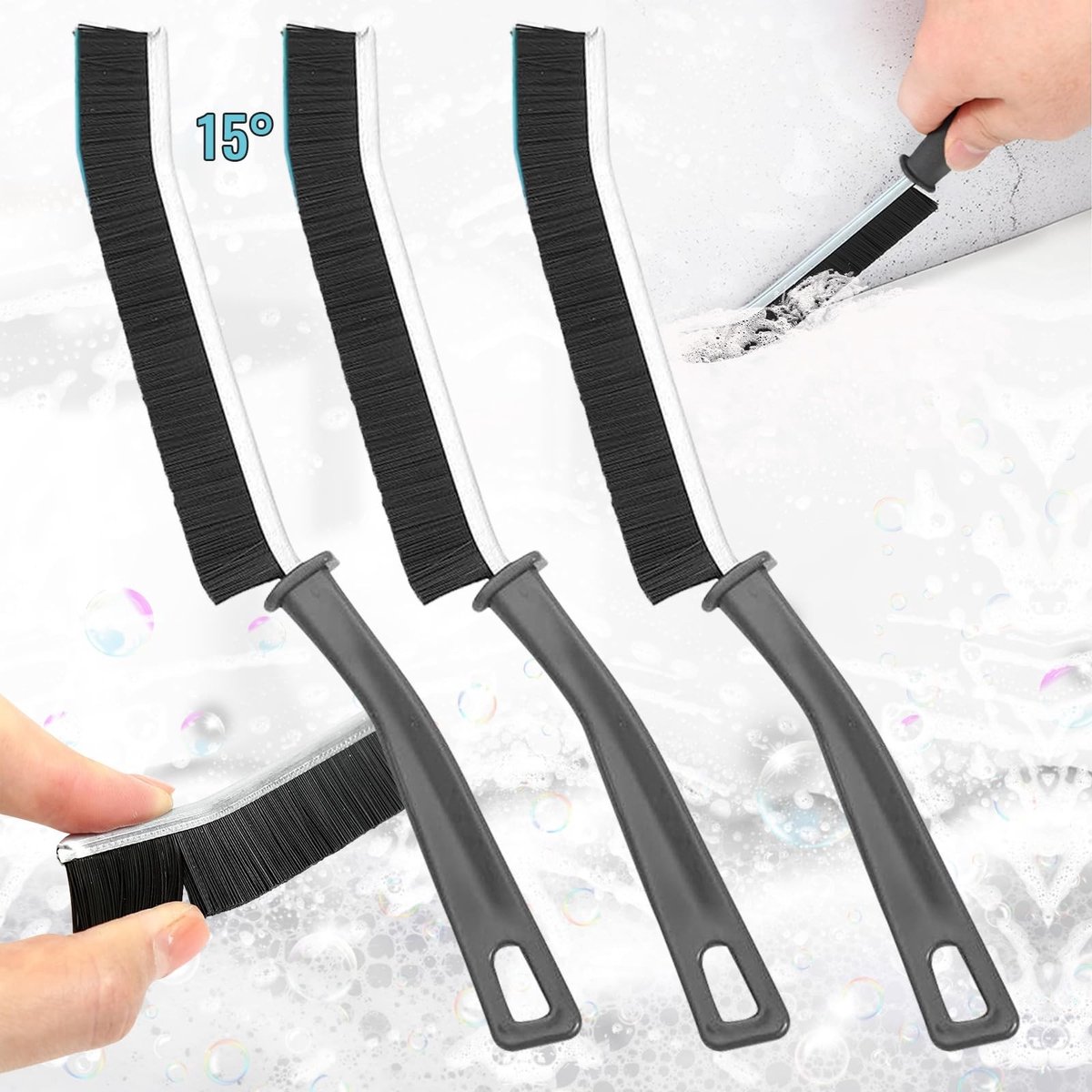 Dailygoods - Dailygoody - Voegenreinigingsborstel - Multifunctionele reinigingsborstel - Efficiënt tegen vuil - Perfect voor voegen - Hygiënisch schoonmaken - Idea...