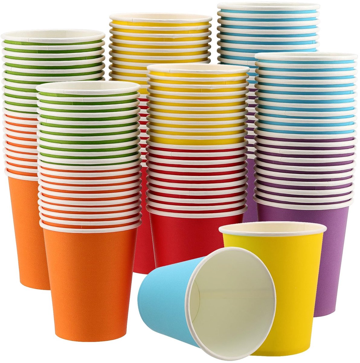 Dailygoods - 60 Stuks Veelkleurige Papieren Feestbekers van 250 ml
