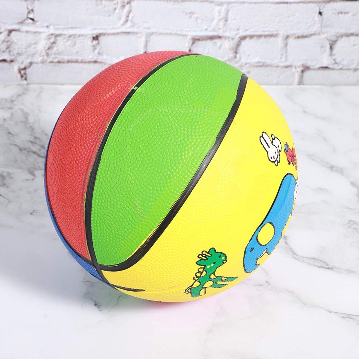 Dailygoody - Maat 3 Basketbal - Kinderbasketbal - Mini Outdoor Basketbal - 7,09 Inch - Rubber Kitten Ride Olifant - Geschikt voor 1-5 Jaar Oud - Gemaa...