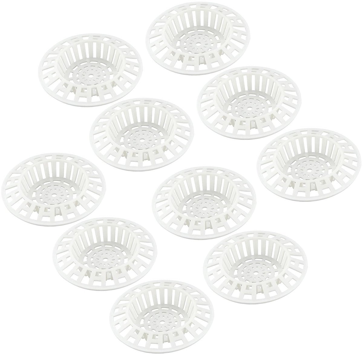 Dailygoods - Dailygoody - Plastic Gootsteen Zeef - Douche Afvoer Filter - Lichtgewicht en Effectief - Wit - Keuken en Badkamer - 10 Stuks