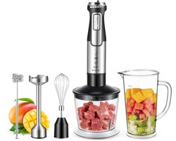 Svintora - Staafmixer Set 5-in-1 -1600W Handblender -Incl.Hakmolen, garde, melkopschuimer &…