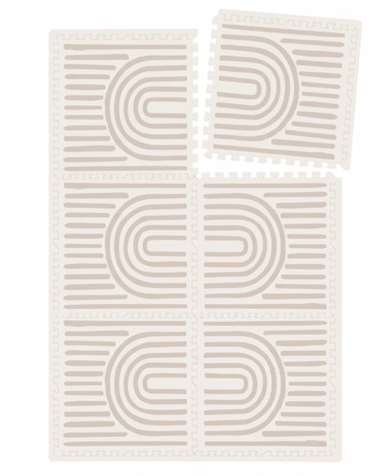 Broyari® Speelmat Baby 120x180 cm – Beige EVA Foam Puzzelmat – Waterafstotende Kruipmat voor Baby & Peuter – Vrij van Schadelijke Stoffen – Incl. Opbergtas — afbeelding 2