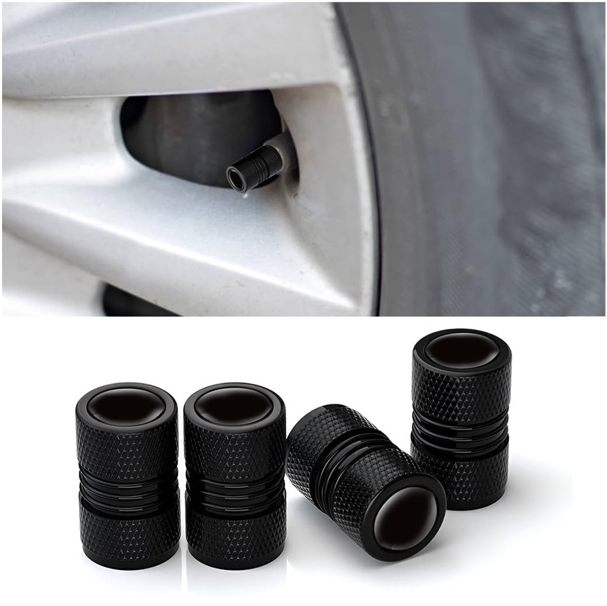 Dailygoody - Bandenventieldoppen - Aluminium - Universeel - Stofkappen - 4 Stuks - Geschikt voor Auto, Motorfiets en Fiets