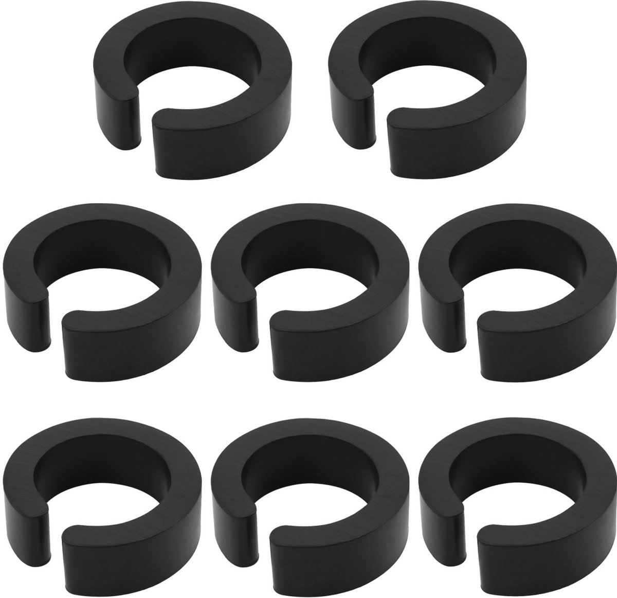 Dailygoody - Open Type Rubber Reducer Shim - 8 - Perfect voor Fietsstuur Adapter - 22.2/31.8mm - Geschikt voor Flessenhouders - Zwart