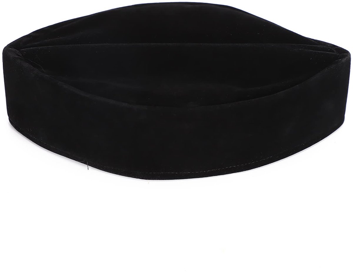 Dailygoody - Moslim Gebedshoed - Zacht Goud Fluweel - Comfortabel en Praktisch - Zwart - Islamitische Aanbidding - Geschikt voor Mannen - 59cm