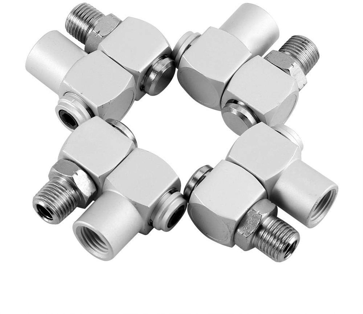 Dailygoods - Dailygoody - Pneumatisch Draaischarnier 360 Graden - Luchtslangadapter - Aluminium - Geschikt voor Scharnierverbindingen - Duurzaam en Betrouwbaar