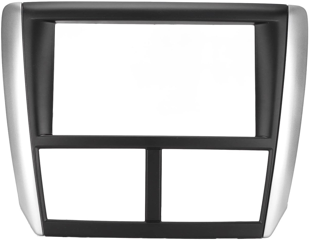 Dailygoods - Dailygoody - Dubbel-DIN-autoradio-diafragma - Navigatiepaneel - Vervangingsframe - Zwart zilver - Geschikt voor Subaru Impreza 2007-2012 - Automobilis