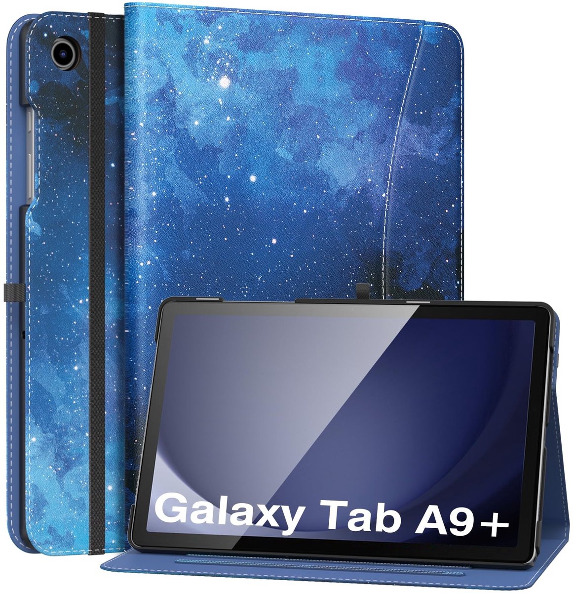Dailygoods - Dailygoody - Hoesje voor Samsung Galaxy Tab A9 Plus - Opvouwbare standaard - Blauw - PU-leder - Auto wake/slaap - Geschikt voor SM-X210/SM-X216/SM-X218