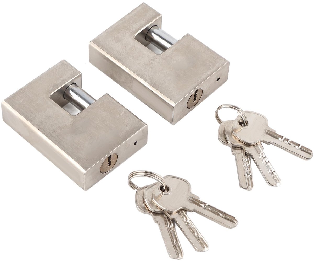 Dailygoods - Dailygoody - Zwaar Hangslot - Gehard Staal - Hoge Beveiliging - Zilver - Waterdicht - Geschikt voor Garagedeuren en Poorten