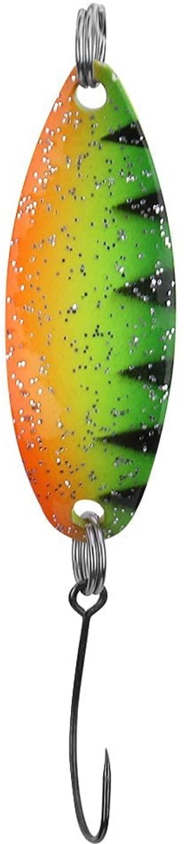 Dailygoods - Dailygoody - Forellepel - Vissen lokt knipperend aas - Perfect voor spinvissen - Oranje groene panter - Ideaal voor char en baars - Hoogwaardige kwali.