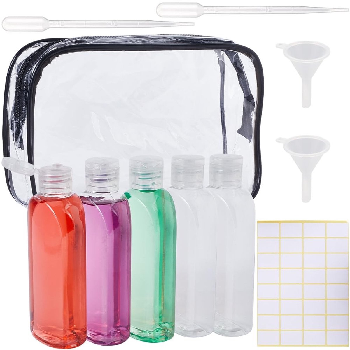 Dailygoods - Dailygoody - Reizen Flessen Kit - Cosmetische Flessen Set - Transparante Tas - Lekbestendige Containers - 11 Stuks - Geschikt voor Vrouwen en Mannen