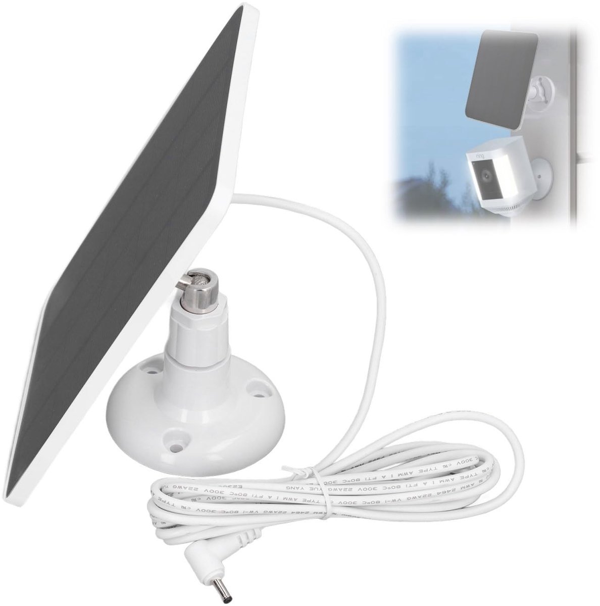 Dailygoods - Dailygoody - 10W Zonnepaneel - Oplaadbare zonnepaneel - IP65 Waterdicht - Energiezuinig - Voor Beveiligingscamera's - Geschikt voor Ring Spotligh