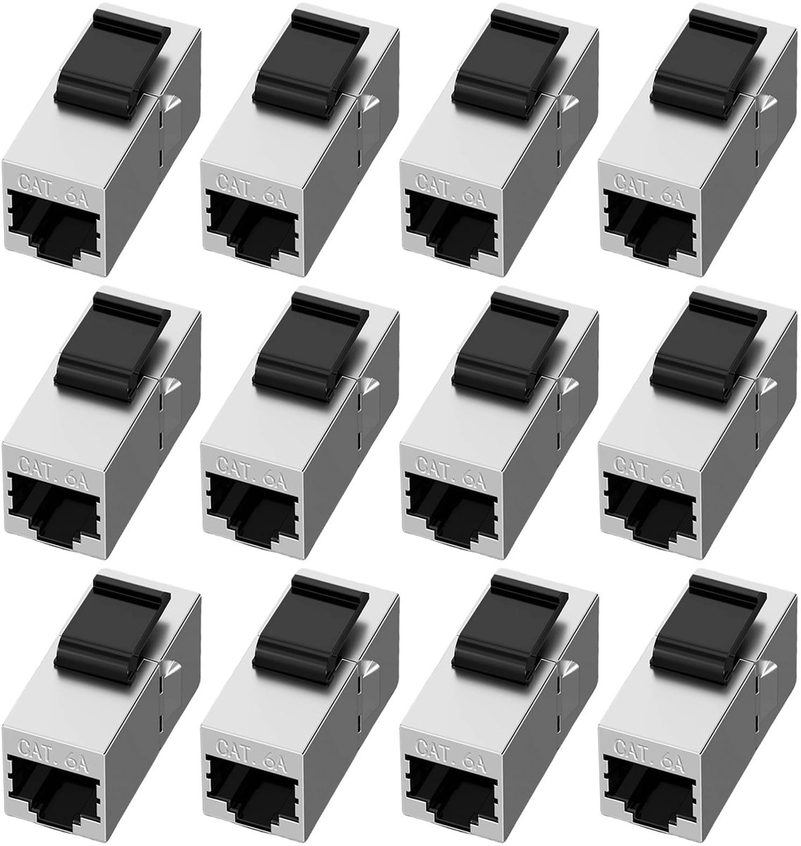 Dailygoods - Dailygoody - RJ45 Coupler CAT6a - 12 Stuks - 10 Gbit/s Snelheid - Geschermde Keystone Module - Netwerkaccessoires - Betrouwbare verbinding - Ideaal vo