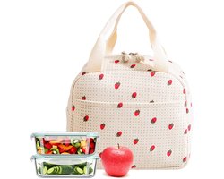 Thermische Lunchtas voor Kantoor en School, Waterdicht, Ideaal voor Maaltijden, 26 x 21 x 18 cm, Wit