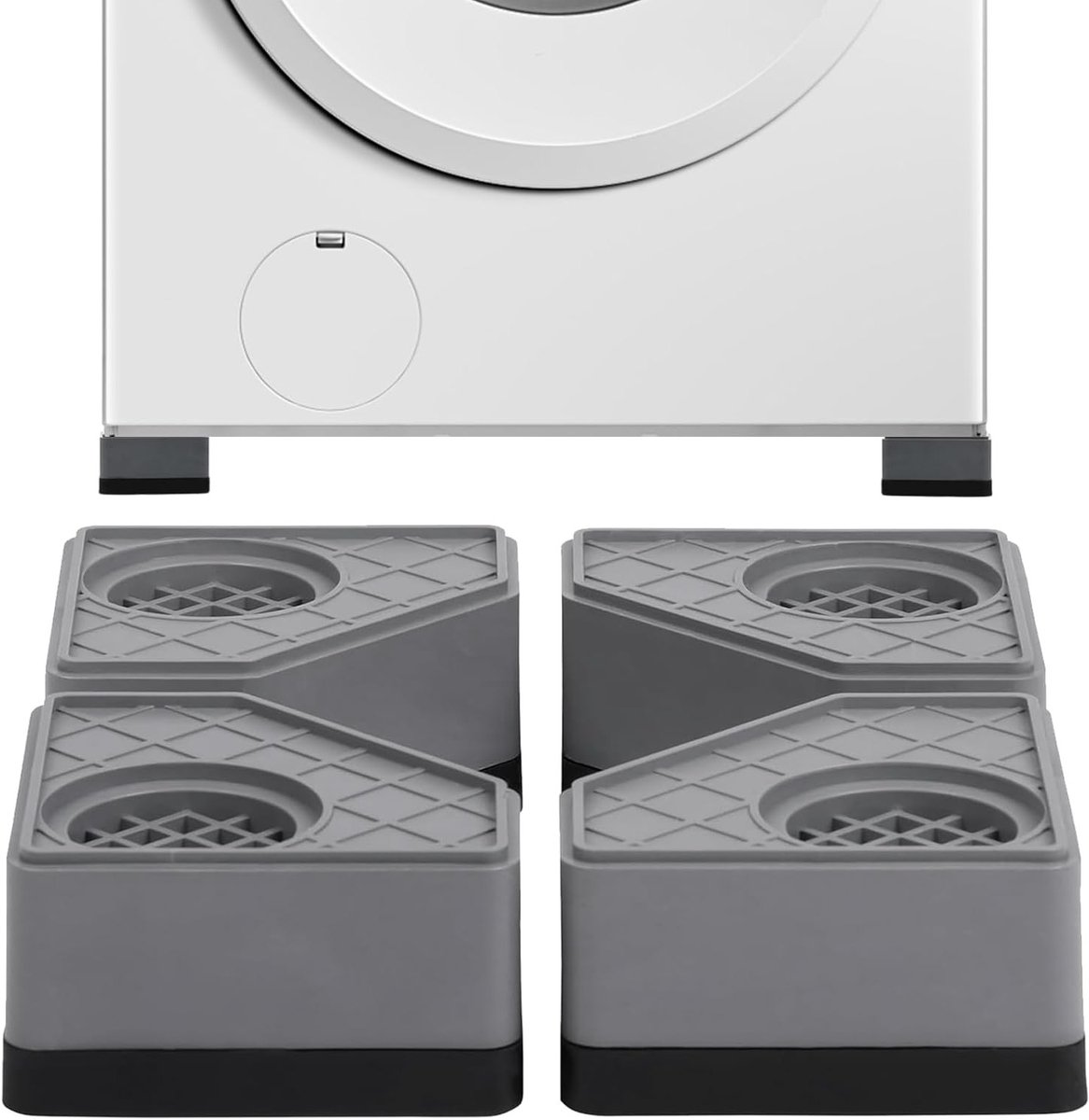 Universele Antislip Rubber Matten voor Wasmachines - 4 Stuks Vibration Damping en Geluidsreductie Oplossing voor Droger, Koelkast en Tafel