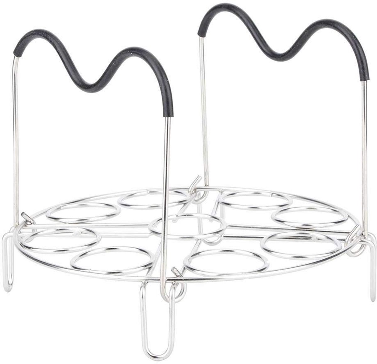 Dailygoods - Dailygoody - Ronde stomerrek - Roestvrij staal - Professioneel bakken en koelrek - Eieren stomen - Keuken kookgerei - Geschikt voor 9 eieren