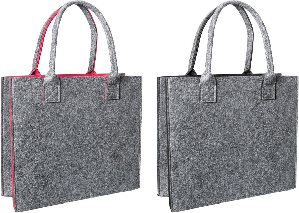 Grote Vilt Tas, Herbruikbare Shopper en Opbergmand Set van 2, Perfect voor Boodschappen, Cadeaus en Organisatie, 35 x 30 x 20 cm, Duurzaam en Stijlvol