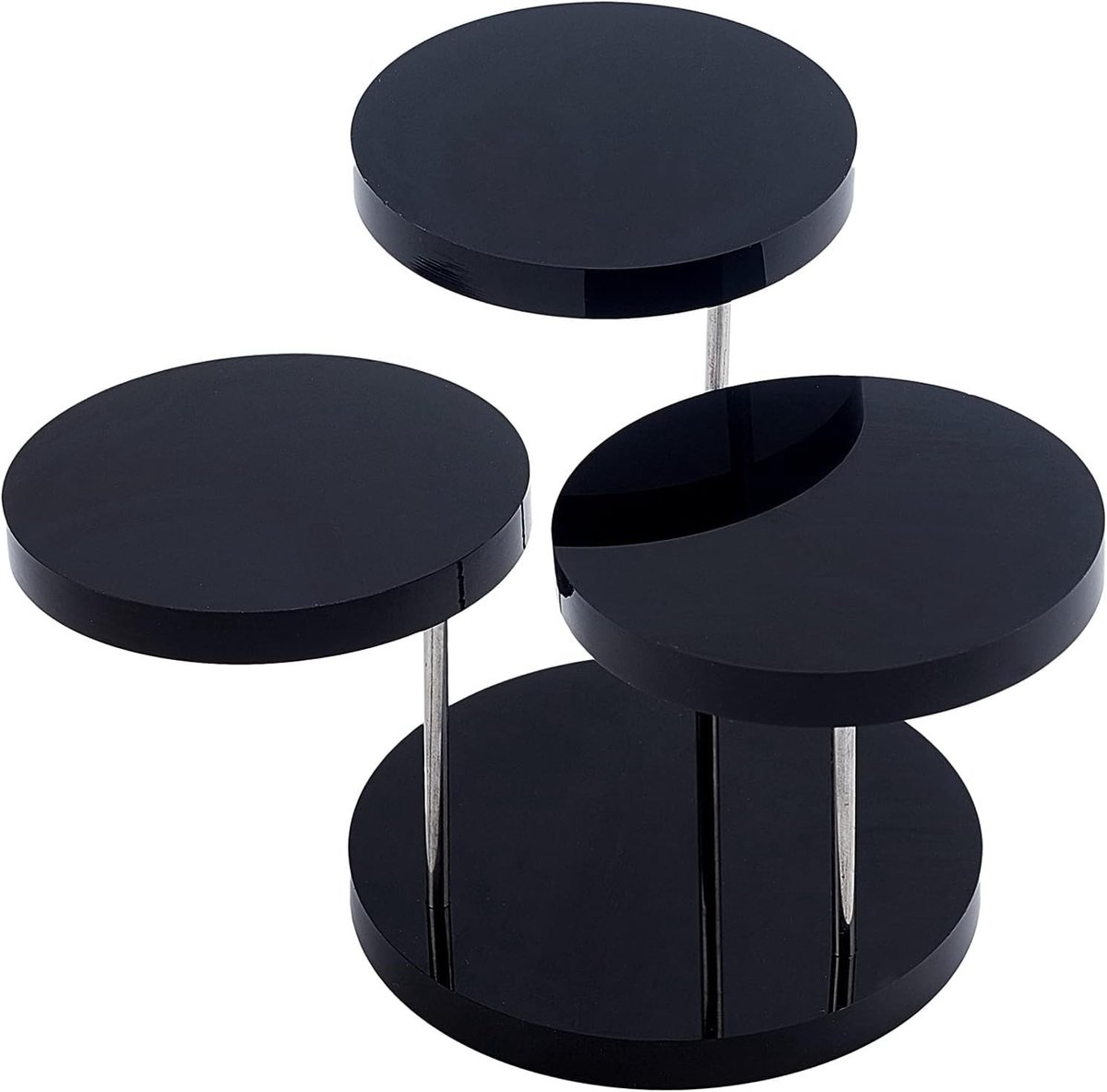Dailygoods - Dailygoody - Acryl Ronde Barbell Voetstuk Display - Sieraden Display Stands - Zwart - Oorbellen en Ringen Houder - Ideaal voor Sieradenverzamelaars -