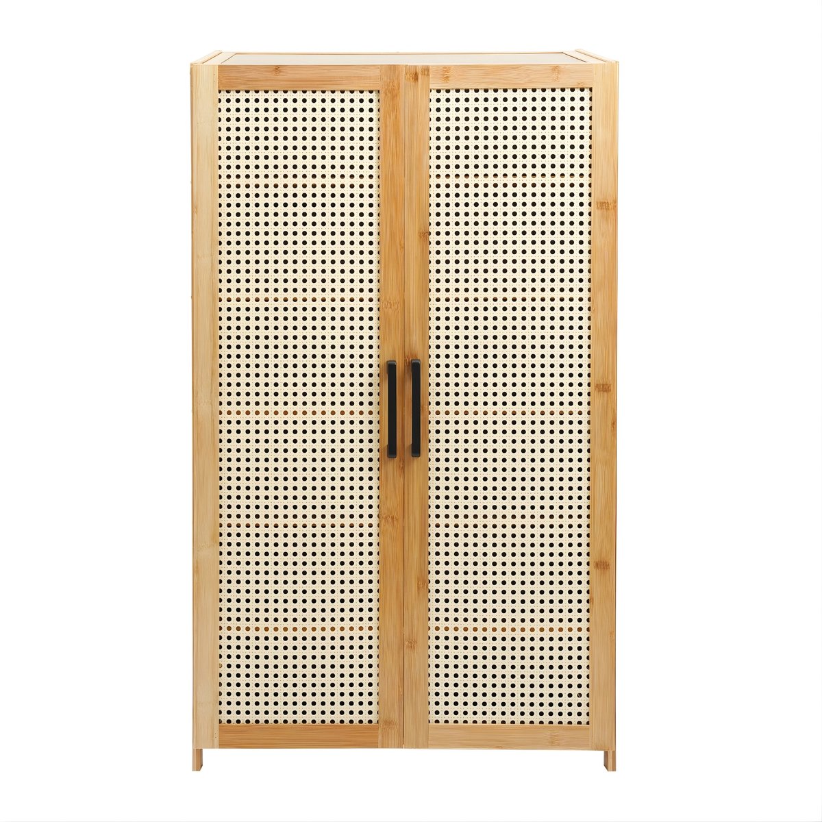 Schoenenkast 6-Laags – 60 cm – Vrijstaand – Met 2 Geventileerde Deuren – Opbergkast voor Hal en Entree – Houtkleur