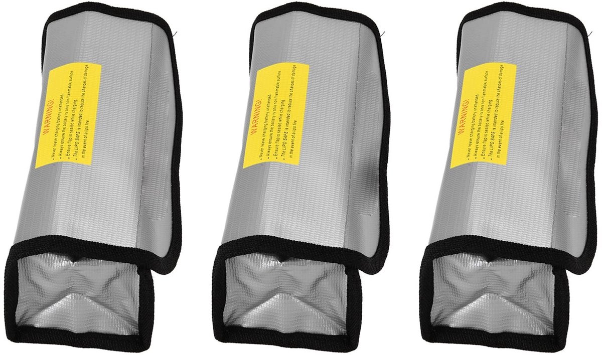 Dailygoody - Lipo Safe Pouch - Hittebestendige Batterij Tas - 3 Stuks - Milieuvriendelijk en Handig voor Thuis en Workshop - Veilig Opladen - Ges