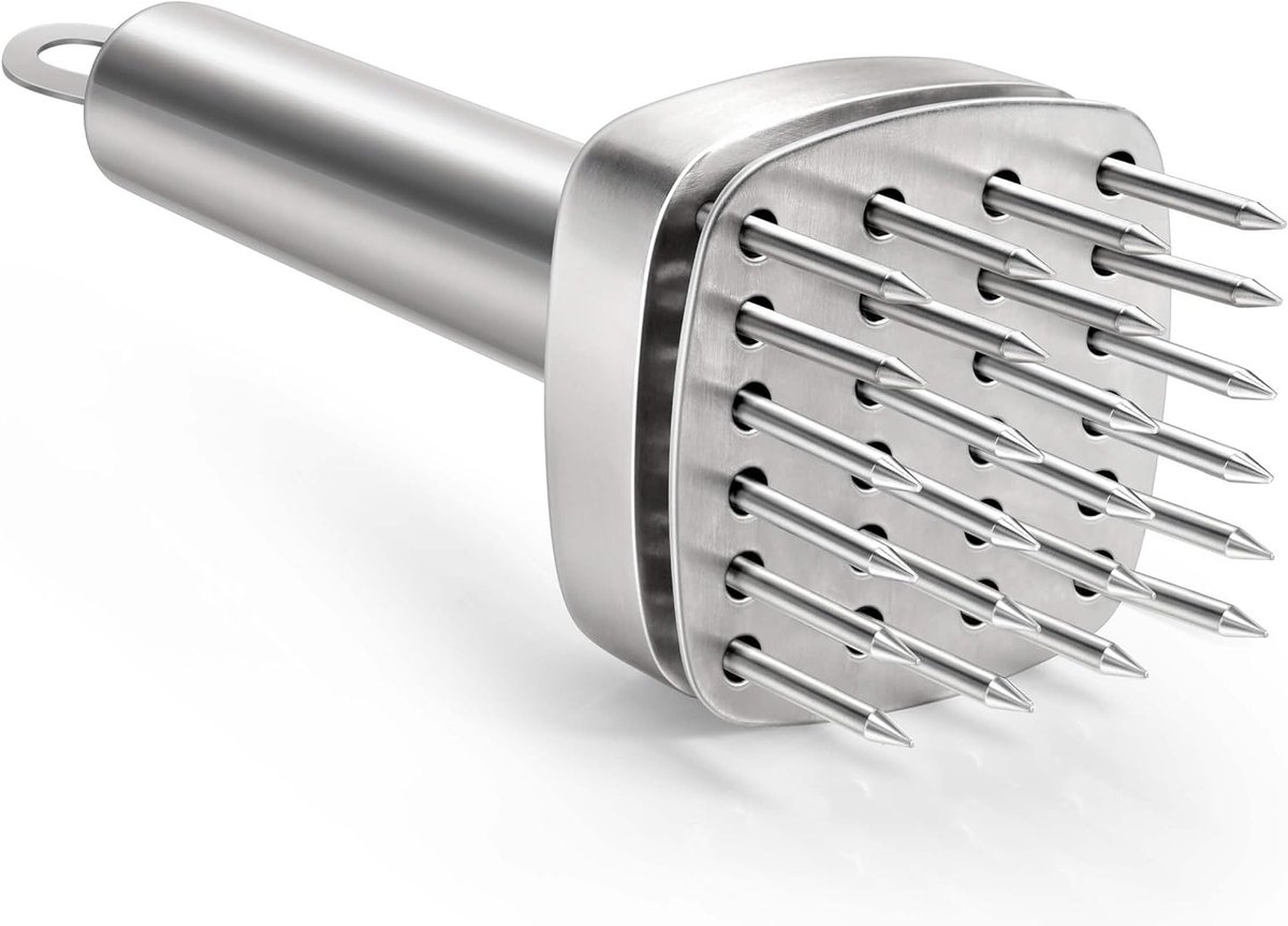 RVS Vleesverzachter met Naalden - Perfect voor Steak, Varkensvlees, Kip en BBQ Gerechten