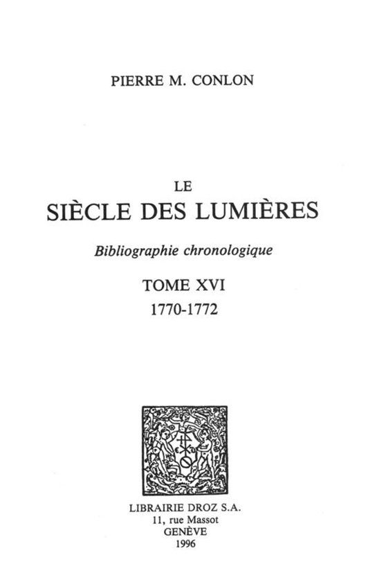 Histoire des Idées et Critique Littéraire - Le Siècle des ... - cover
