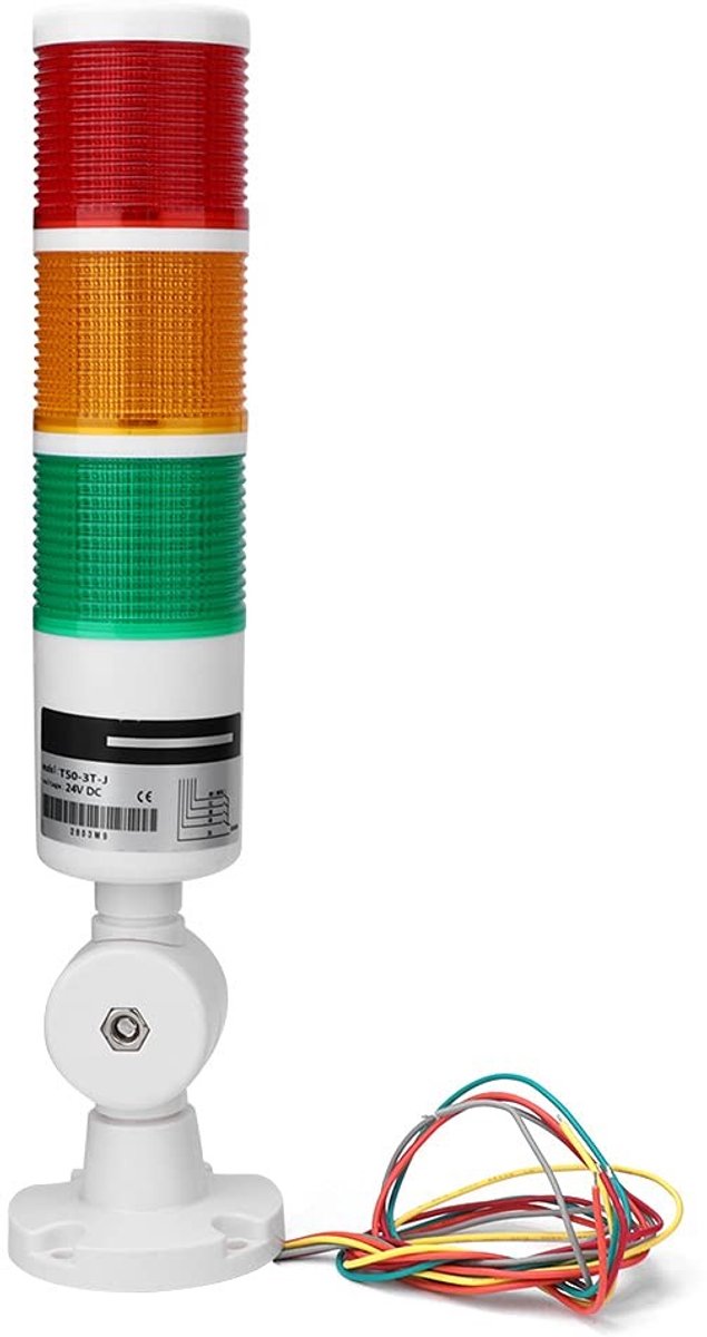 Dailygoods - Dailygoody - Signaal Licht Kolom - LED Alarm Flitslicht - Ronde Toren Licht - Rood Groen Geel - Waarschuwingslampje - Geschikt voor AC 24 V